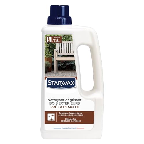 STARWAX - Nettoyant Dégrisant pour Bois Extérieurs - Redonne sa